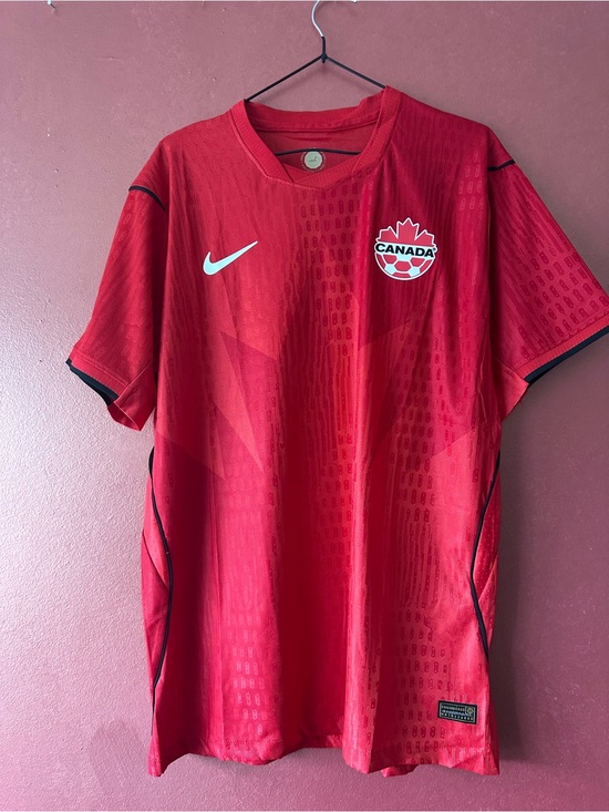 Nike Other - Nike Red Canada Men's Soccer Jersey with White Swoosh